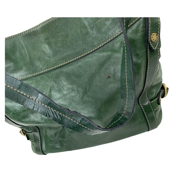 Sereta Genuine Leather Purse in Deep Green & Gold - Picture 8 of 13